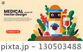 Medical Laboratory banner template with flat icons 130503488