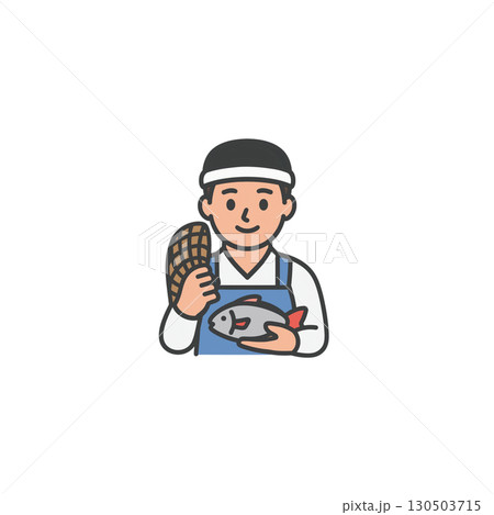 漁師のカラーアイコン、素材、背景なし、イラスト、職業 130503715