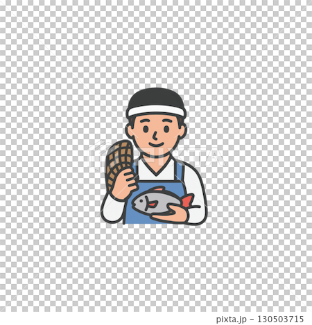 漁師のカラーアイコン、素材、背景なし、イラスト、職業 130503715