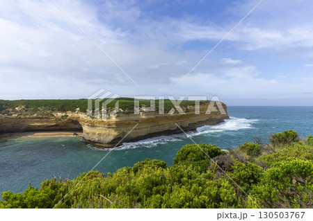 Mutton Bird Island Lookout with blue sky at Port Campbell National Park in Victoria, Australia. Mutton Bird Island Lookout with blue sky at Port Campbell National Park in Victoria, Australia. 130503767