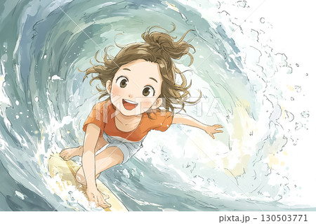 美優シリーズ:大きな波のチューブの中を進むショートボブ女性サーファー(全身) 美優シリーズ:大きな波のチューブの中を進むショートボブ女性サーファー(全身) 130503771