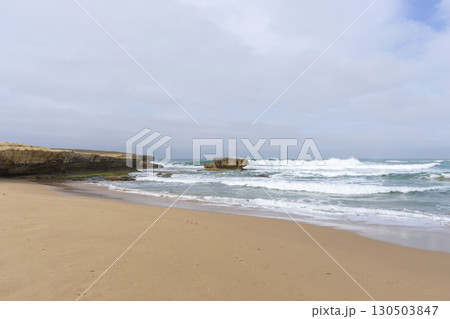 Stunning view of Sherbrooke River Beach at Port Campbell, Victoria, Australia. Stunning view of Sherbrooke River Beach at Port Campbell, Victoria, Australia. 130503847