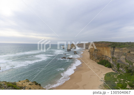 Beautiful ocean lookout on the Twelve Apostles at the Great Ocean Road in Victoria, Australia. Beautiful ocean lookout on the Twelve Apostles at the Great Ocean Road in Victoria, Australia. 130504067