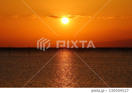 大牟田市　有明海　海苔畑、 130504527