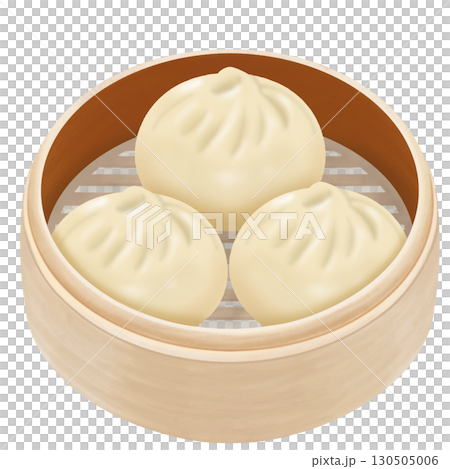 Chinese steamed buns in a steamer 130505006