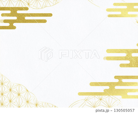 和紙のテクスチャのイメージ素材 金色の模様 和紙のテクスチャのイメージ素材 金色の模様 130505057