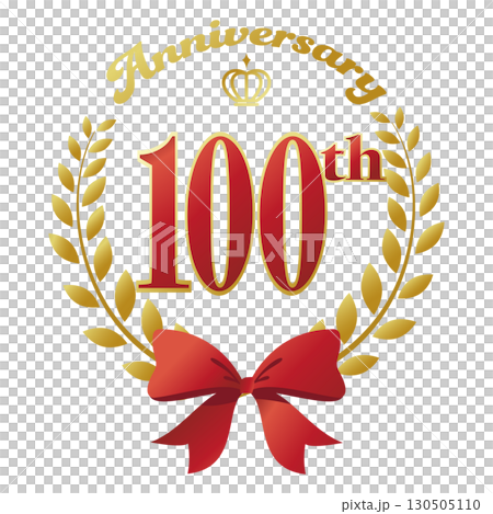 Centenary anniversary icon. Red ribbon and decorative frame. Centenary anniversary icon. Red ribbon and decorative frame. 130505110