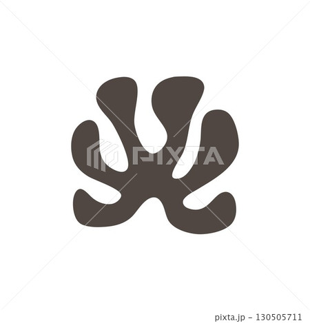 A Minimalist Abstract Vector Icon of a Coral or Algae 130505711