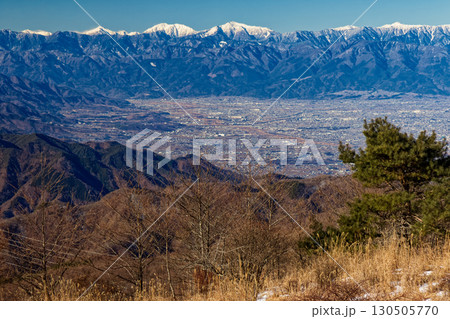 大菩薩連嶺・大蔵高丸から見る南アルプス・塩見岳・荒川岳・赤石岳・聖岳 130505770