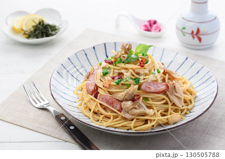 舞茸とウインナーのバター醤油パスタ 食欲そそる和風スパゲッティ 130505788