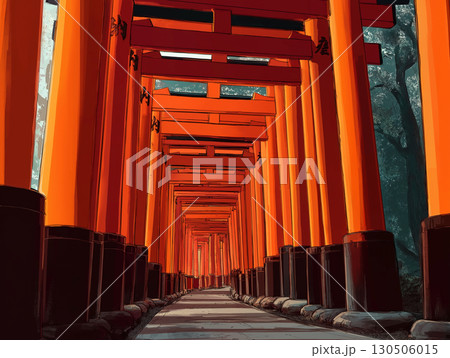 鳥居　伏見大社　イラスト 130506015