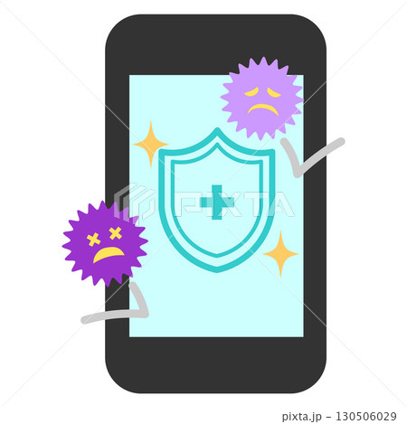 セキュリティに守られているスマホのイラストイメージ セキュリティに守られているスマホのイラストイメージ 130506029