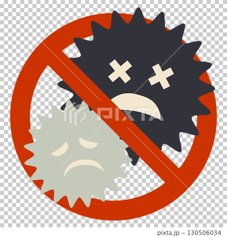 ウイルス、バイ菌のキャラクター、弱った表情 ウイルス、バイ菌のキャラクター、弱った表情 130506034