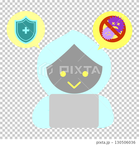ハッキングしているのホワイトハッカーのイラスト 130506036