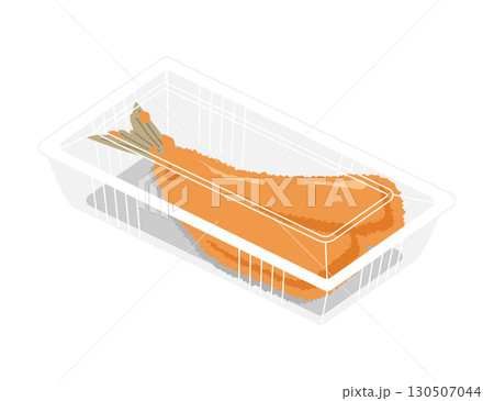 フードパックに入ったアジフライのイラスト 130507044