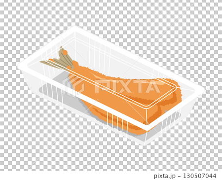 フードパックに入ったアジフライのイラスト 130507044