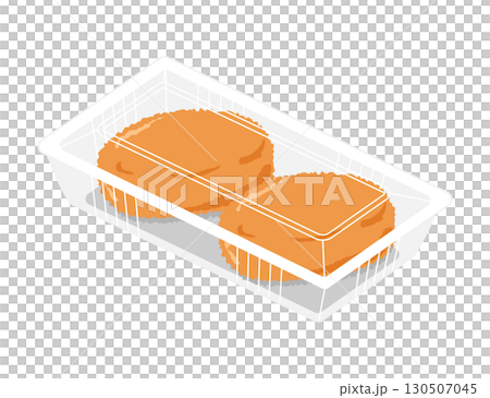 Illustration of croquettes in a food pack 130507045