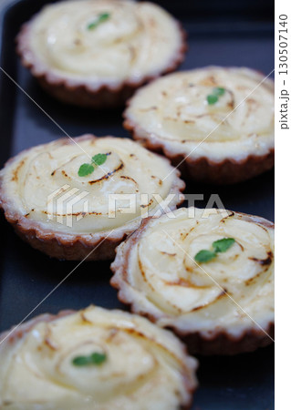 Mini Tartlets with Cottage Cheese Filling, Close-Up View 130507140