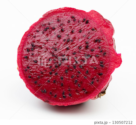 Half slice of red pitaya fruit Half slice of red pitaya fruit 130507212