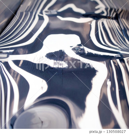 Abstract Wooden Texture With Black And White Zebra Stripes Pattern 130508027