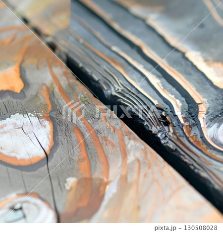 Weathered Wooden Boards Featuring Grain and Texture Details in Close Up Shot 130508028