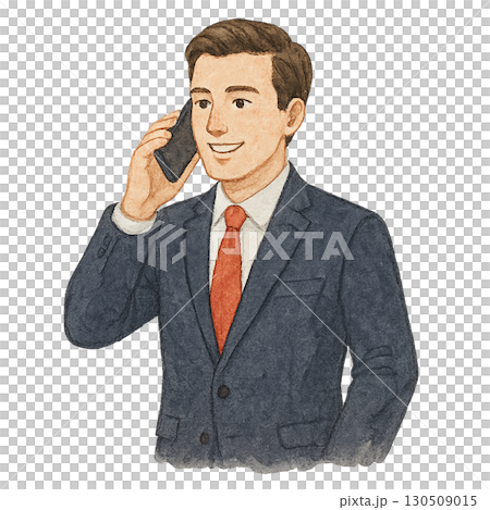 一名西裝筆挺的男子正在用智慧型手機通話 一名西裝筆挺的男子正在用智慧型手機通話 130509015