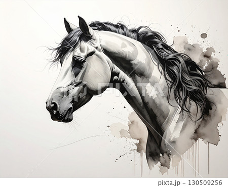 馬　干支　生成AI　年賀状　 130509256