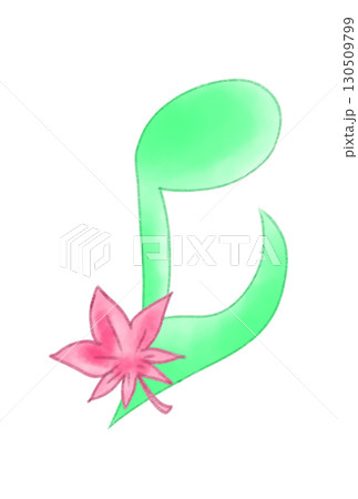 落ち葉の付いた音符 落ち葉の付いた音符 130509799