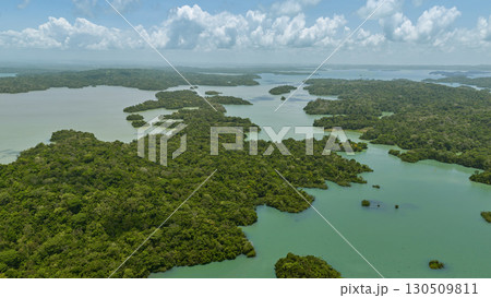 Panama Canal Gatun Lake Waterway Aerial Perspective Panama Canal Gatun Lake Waterway Aerial Perspective 130509811