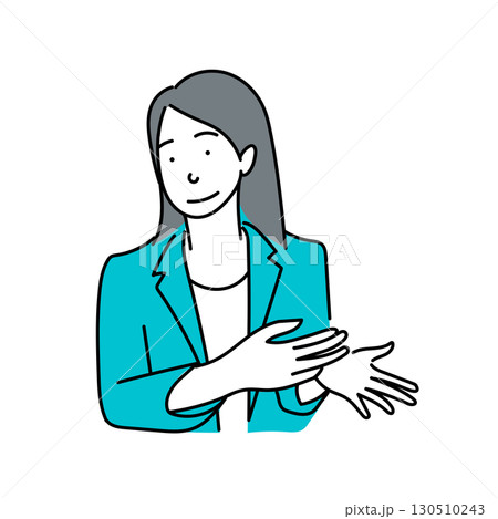 イラスト素材: 説明するビジネス女性のカットアウトイラスト イラスト素材: 説明するビジネス女性のカットアウトイラスト 130510243
