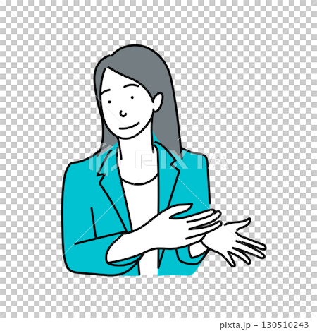 イラスト素材: 説明するビジネス女性のカットアウトイラスト イラスト素材: 説明するビジネス女性のカットアウトイラスト 130510243