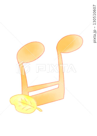 落ち葉の付いた音符 130510607