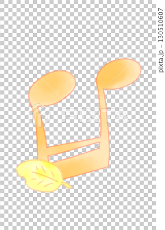 落ち葉の付いた音符 130510607