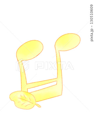 落ち葉の付いた音符 130510609