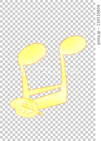 落ち葉の付いた音符 130510609