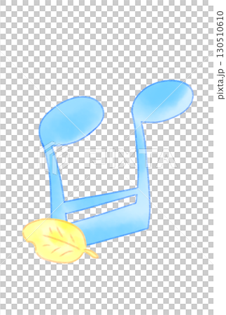 落ち葉の付いた音符 130510610