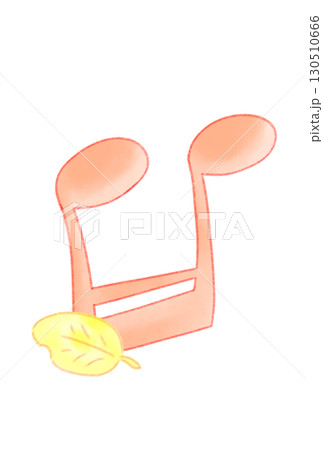 落ち葉の付いた音符 130510666