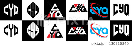 CYQ letter logo design in six style. CYQ polygon, circle, triangle, hexagon, flat and simple style with black and white color variation letter logo set in one artboard. CYQ minimalist and classic logo CYQ letter logo design in six style. CYQ polygon, circle, triangle, hexagon, flat and simple style with black and white color variation letter logo set in one artboard. CYQ minimalist and classic logo 130510840