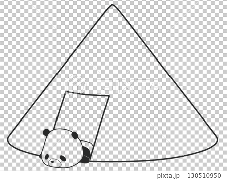 Panda lying down in a tent 130510950