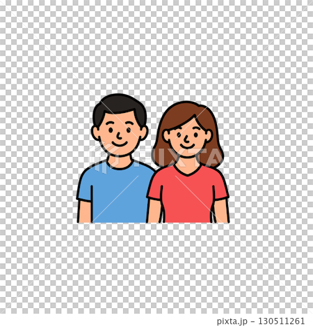 Friendly couple color icon, material, no background, illustration, document creation 130511261