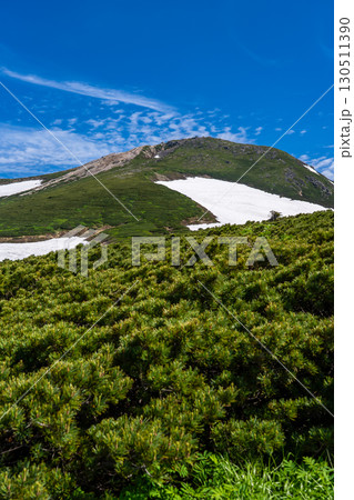 トンビ岩から見る白山御前峰の山頂部　初夏の白山御前峰登山（トンビ岩コース） 130511390