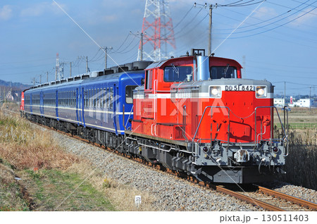 八高線　松久－用土　JR東日本　DD51-842+12系+DD51-888（高崎）　八高訓練 130511403