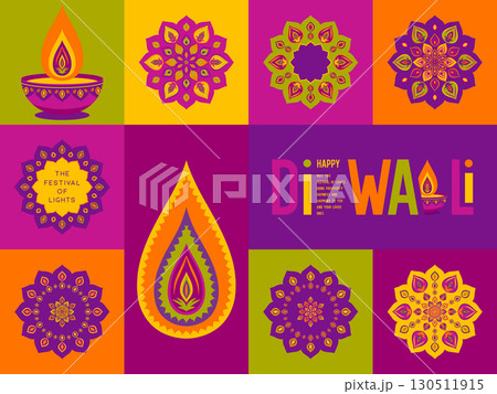 Colorful Diwali traditional design 130511915