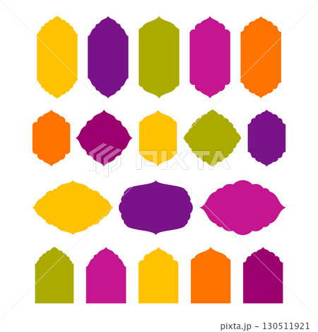 Frame Borders, Ornamental Arabic Label Shapes 130511921