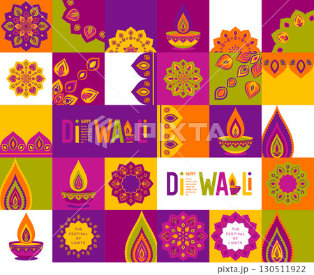 Colorful Diwali traditional design 130511922
