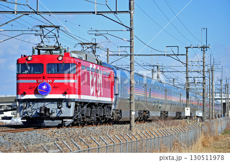 東北本線　栗橋ー東鷲宮　JR東日本　EF81-95（田端）＋E26系（尾久）　カシオペア 130511978