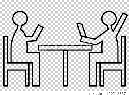 Pictogram of ordering at a restaurant Pictogram of ordering at a restaurant 130512287