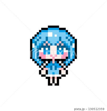 ドット絵キャラクター 起立するショートヘアの女の子 (2) ドット絵キャラクター 起立するショートヘアの女の子 (2) 130512359