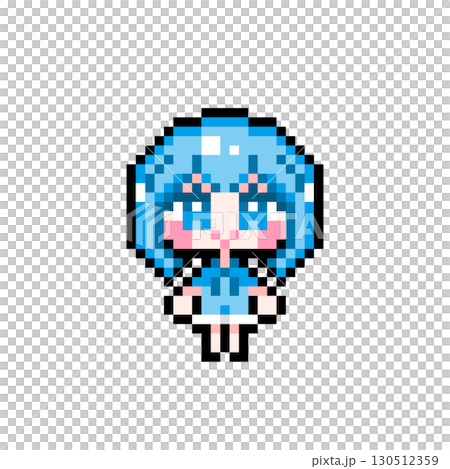 Pixel art character: Standing up short-haired girl (2) 130512359