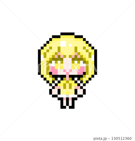 ドット絵キャラクター 起立するショートヘアの女の子 (3) ドット絵キャラクター 起立するショートヘアの女の子 (3) 130512360